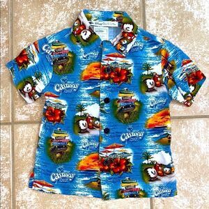 Disney Cruise Line Castaway Cay Hawaiian Button Down Shirt